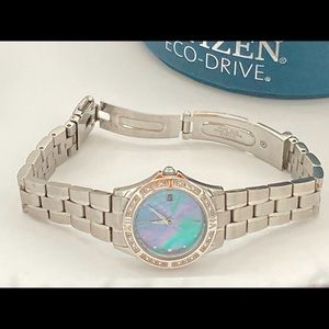 Citizen Eco-Drive Women’s Watch Mother of Pearl dial and diamond bezel.